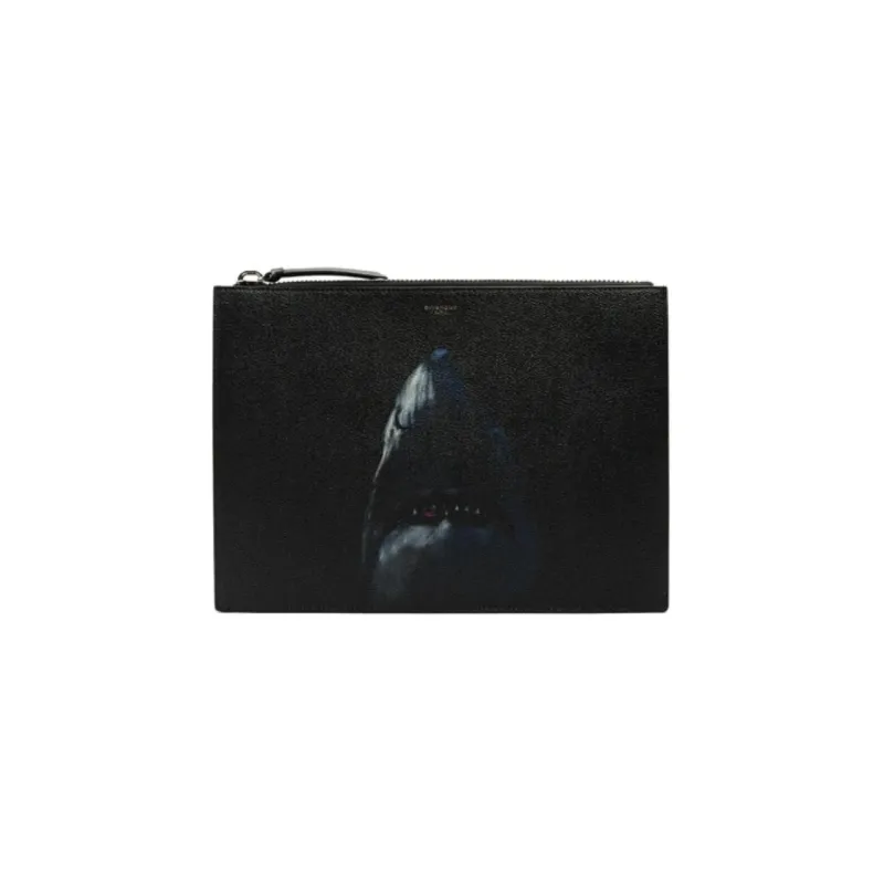 GIVENCHY Cotton With Polyurethane Polyester With Leather Clutch Men's Black-0