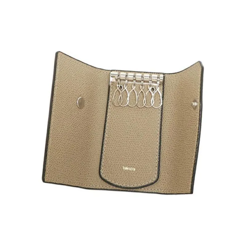 Valextra Cow Leather Key Pouch Unisex Light Umber-5