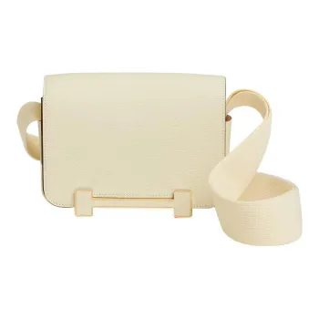 HERMES Geta Goatskin Wooden Sandal Bag Crossbody Bag Shoulder Bag Messenger Bag Women's Cream White