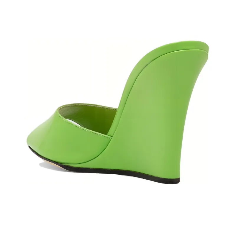 Paris Texas Wanda Open Toe Wedge Mules Women's-3