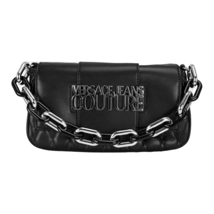 VERSACE JEANS COUTURE Leather Chain Bag Handbag Shoulder Bag Medium Size Women's Black-1