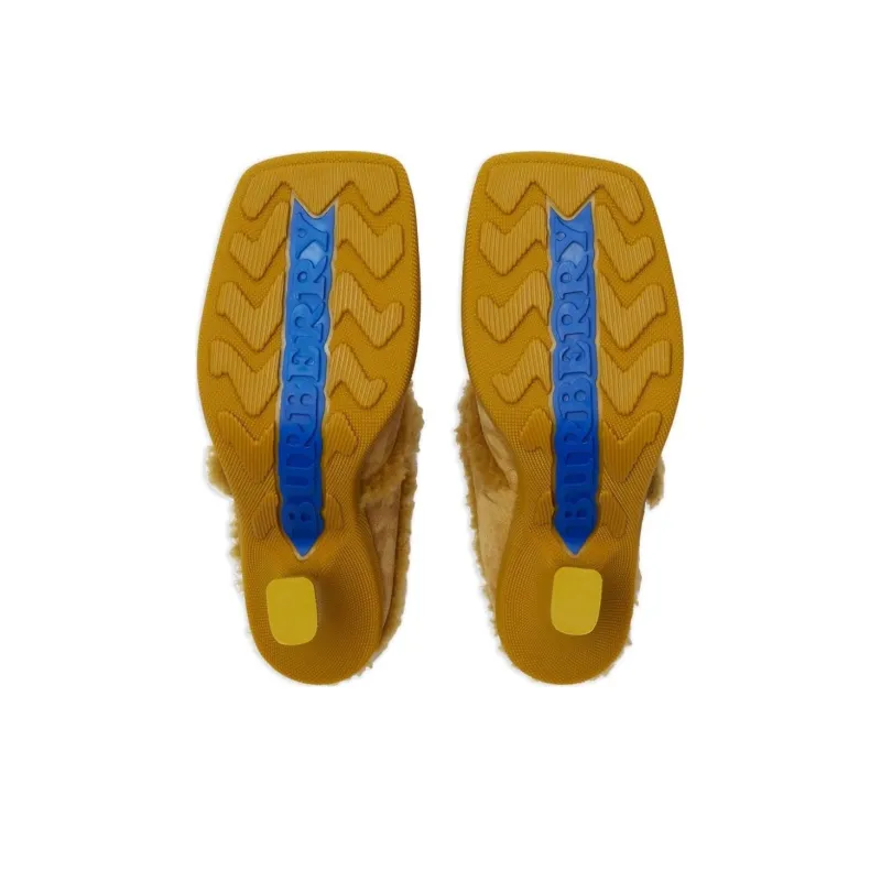 Burberry Highland Shearling-trim Suede Mules-4