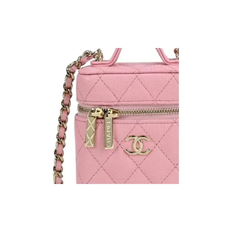 CHANEL Grain Embossed Calfskin Makeup Bag, Box Bag, Cigarette Case Bag, Shoulder Bag, Crossbody Bag, Handbag Women's-5