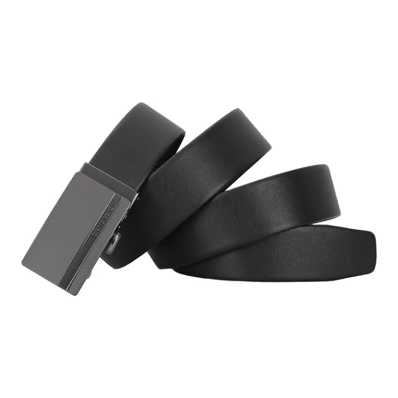 PIERRE CARDIN Business, Casual, Automatic Buckle Top Grain Cow Leather Belts Men's Black Width 3.5cm-2