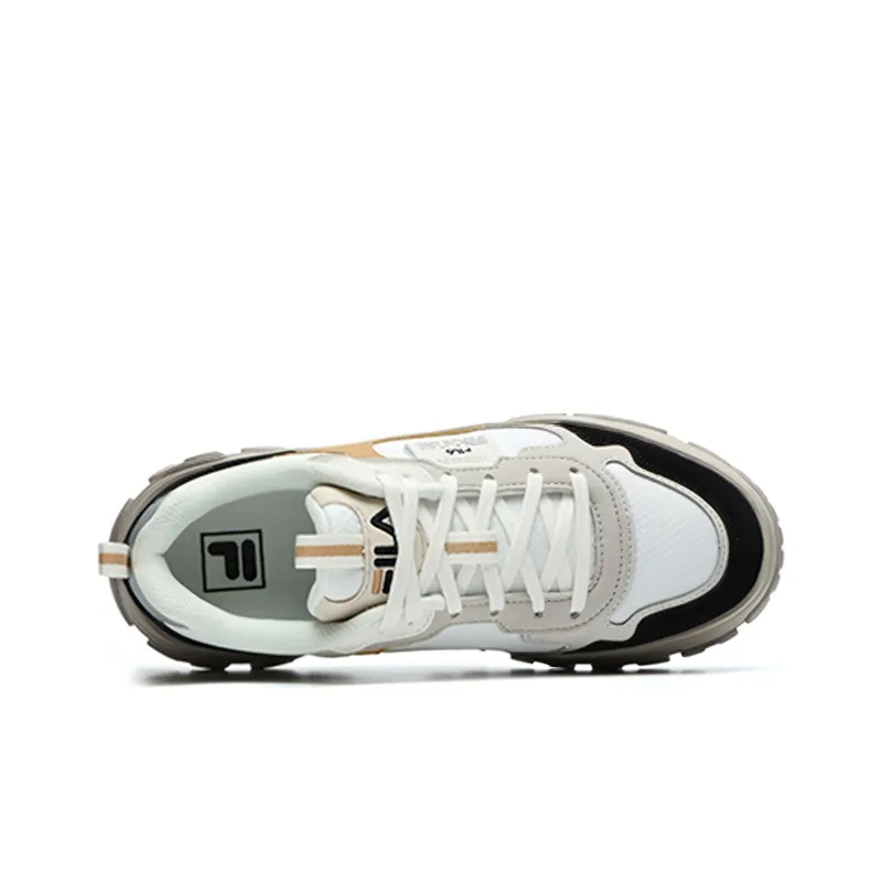 FILA Fashion Sneakers Hike Cushioning Anti Slip And Wear Resistant Low Top Chunky Sneakers Women's Gray Black-4
