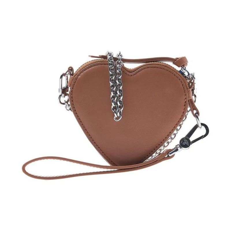 Vivienne Westwood Leather Heart Shaped Bag Handheld Crossbody Bag Shoulder Bag Women's Brown-2