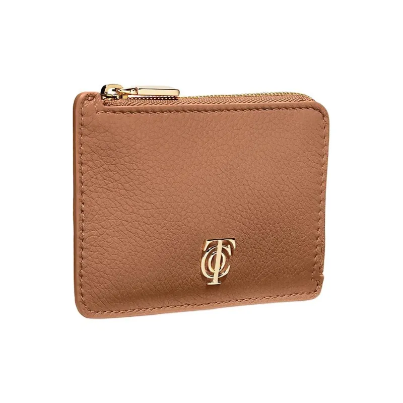 TIFFANY & CO. Leather Card Holder Women's Tan-1