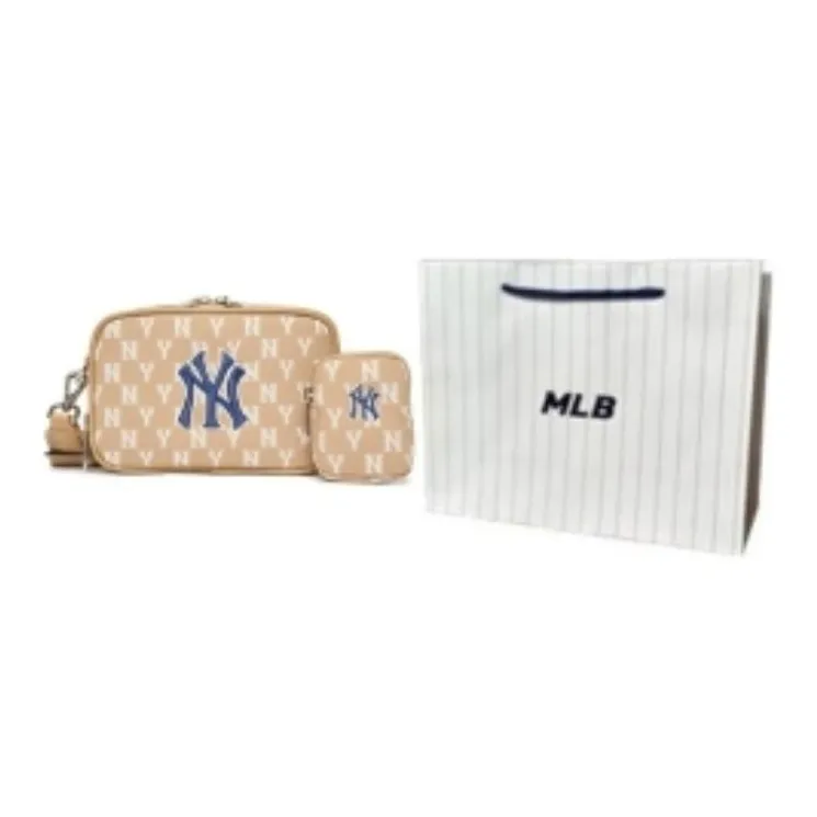 MLB Monogram Collection Polyester Camera Bag Combo Bag Crossbody Bag Shoulder Bag Unisex Khaki-11