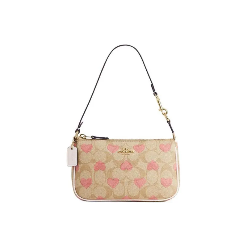 COACH Nolita PVC Shoulder Bag, Handbag, Shoulder Bag Women's Light Khaki & Chalk White-0