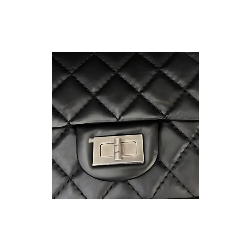 CHANEL Cow Leather And Ruthenium Metallic Black Shoulder Bag, Crossbody Bag Mini Women's Black-4