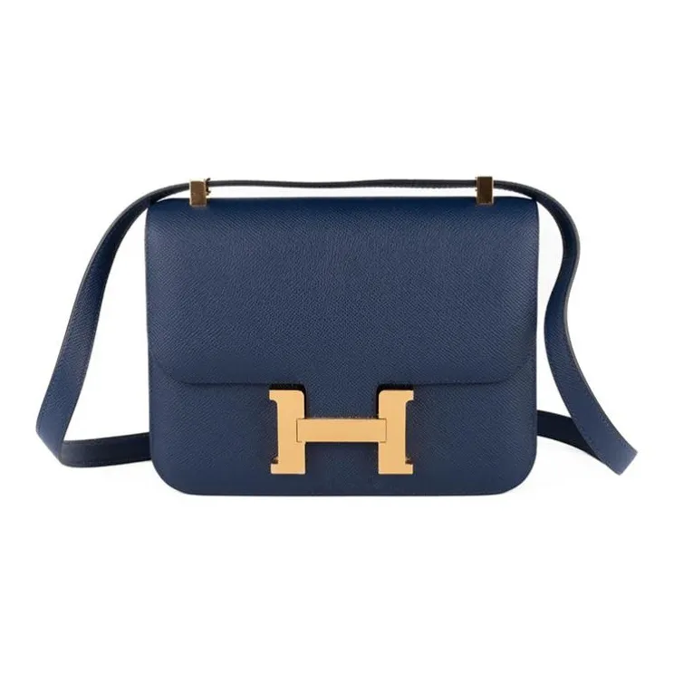 HERMES Constance Epsom Leather Shoulder Bag Crossbody Bag Women's 7U Navy Navy-0