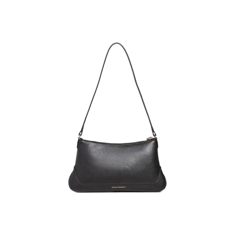 Strathberry Leather Baguette Bag Handbag Shoulder Bag Regular Women's Black-3
