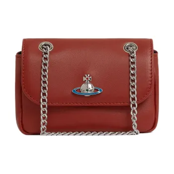 Vivienne Westwood Lambskin Portable One Shoulder Wallet Small Size Women's Red