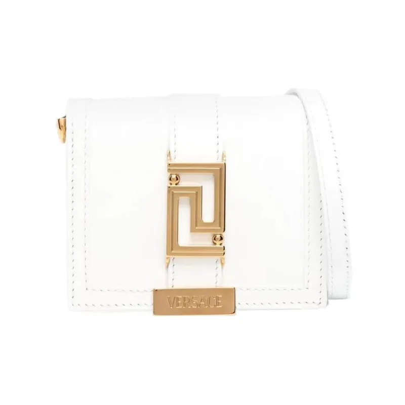 VERSACE Greca Goddess Cow Leather Wallet Small Size Women's White-0