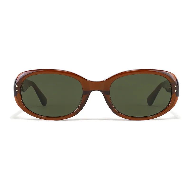 Fakeme Plate Frame Oval Sunglasses Unisex-8