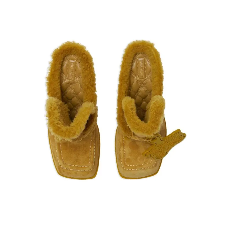 Burberry Highland Shearling-trim Suede Mules-2