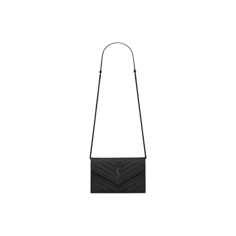 SAINT LAURENT CASSANDRE Cow Leather Shoulder Bag Crossbody Bag Women's Black-1