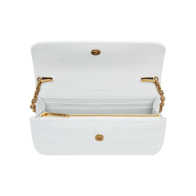 Balenciaga Gossip Cow Leather Wallet Women's White-1