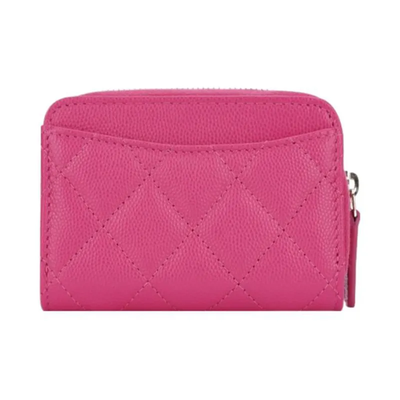 CHANEL Grain Bright Caviar Calfskin Coin Purse Women's Pink-1