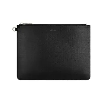Givenchy 4G Cow Leather Clutch Large Size Men's Black