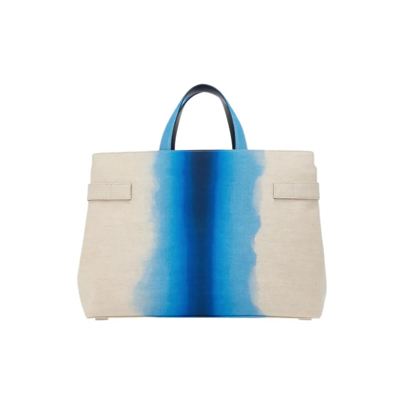 FERRAGAMO Canvas Canvas Bag Tote Bag Shopping Bag Handbag Men's Blue/White-2