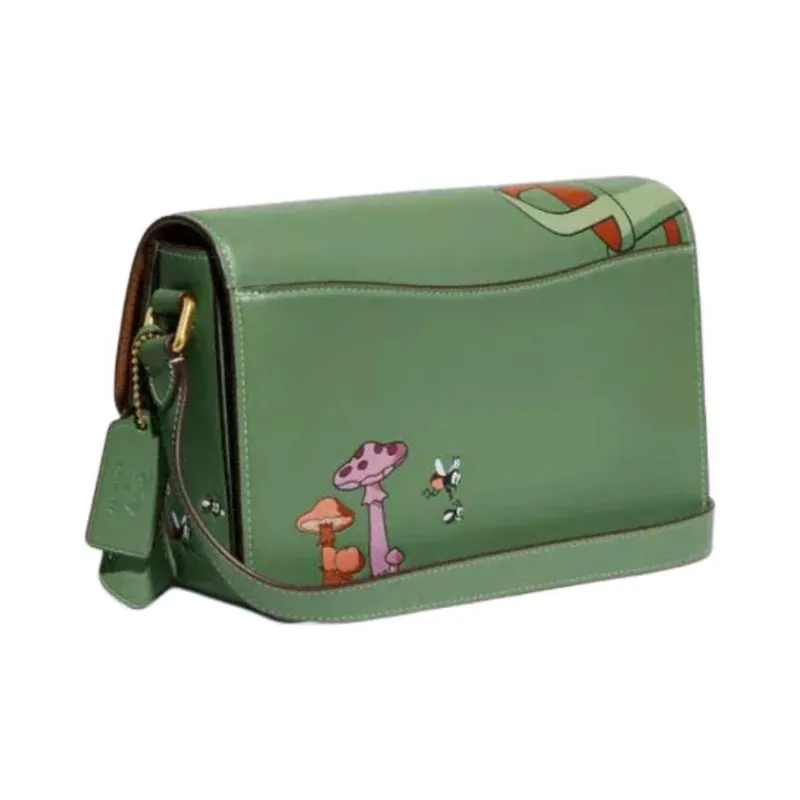 COACH Disney Collaboration Studio Glove Tanning Crossbody Bag, Shoulder Bag Women's Green-1