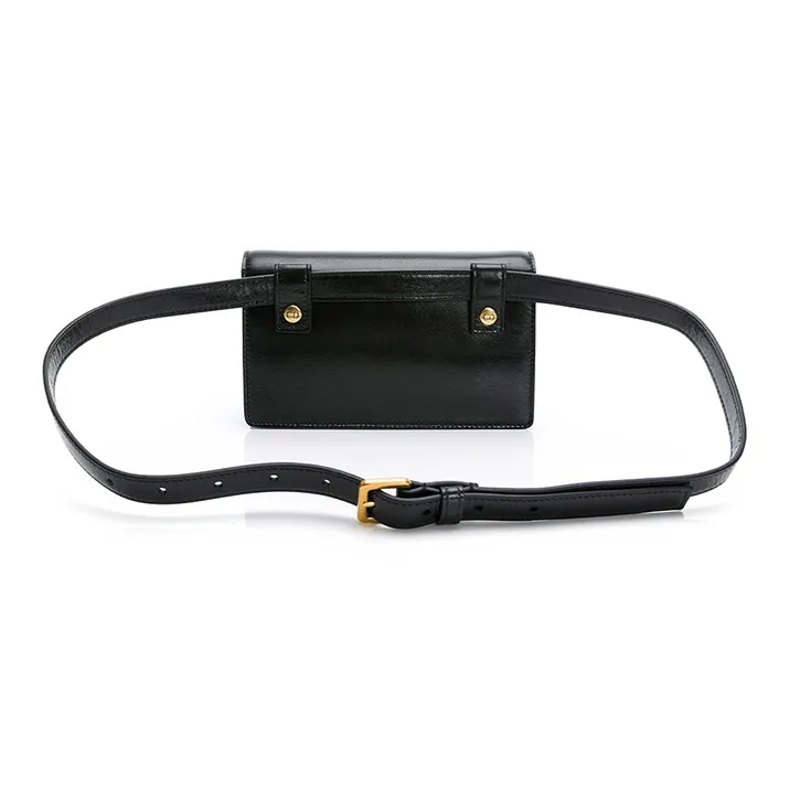 DIOR Patent Leather Patchwork Cow Leather Fanny Pack Women's Black-2