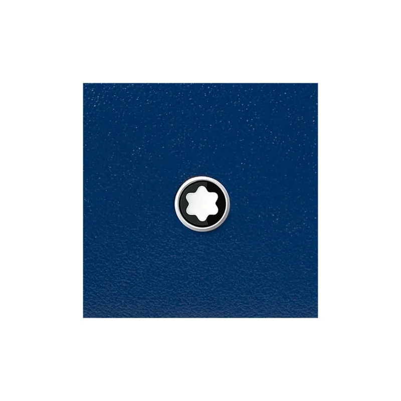 MONTBLANC Cow Leather Card Holder Wallet Men's Royal Blue-4