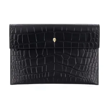 Alexander McQueen Skull Embossed Envelope Clutch Bag