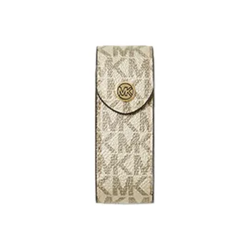 MICHAEL KORS Artificial Leather MK Lipstick Pouch Shoulder Bag Women's Wheat Waves Gold