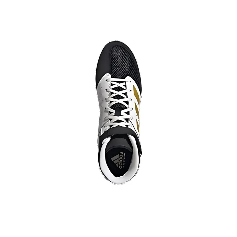 Adidas Mat Hog 2.0 Cushioning Anti-Slip And Wear-Resistant Balance Mid-Top Training Shoes Men's White Black Gold-3