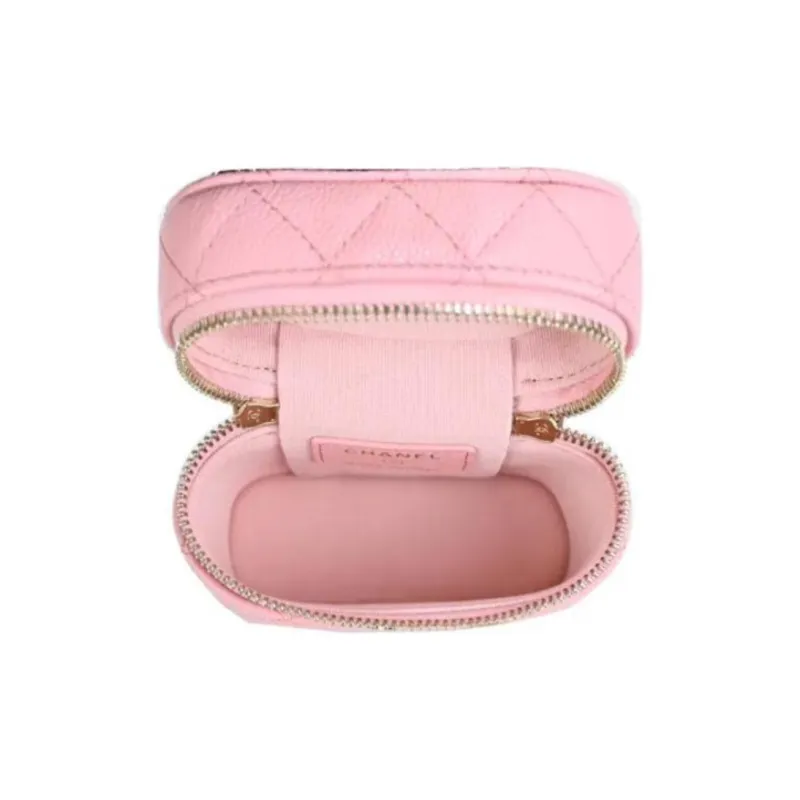 CHANEL Grain Embossed Calfskin Makeup Bag, Box Bag, Cigarette Case Bag, Shoulder Bag, Crossbody Bag, Handbag Women's-4