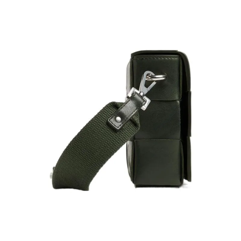 Bottega Veneta Medium Cassette With Versatile Strap Intreccio Dark Green-2