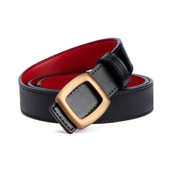 RED DRAGONFLY Versatile Instagram Style Trendy Fashion Smooth Buckle Belt Without Perforation Women's Width 2.8cm