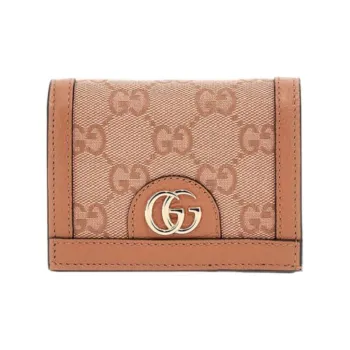 GUCCI Ophidia Canvas With Leather Wallet, Card Holder Women's Pink