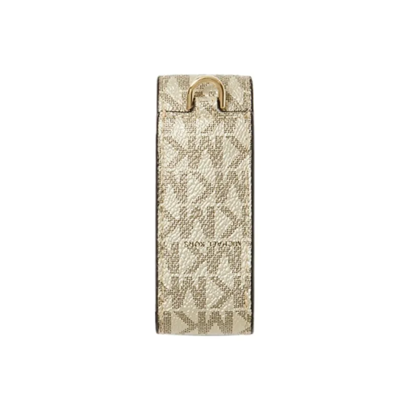 MICHAEL KORS Artificial Leather MK Lipstick Pouch Shoulder Bag Women's Wheat Waves Gold-3