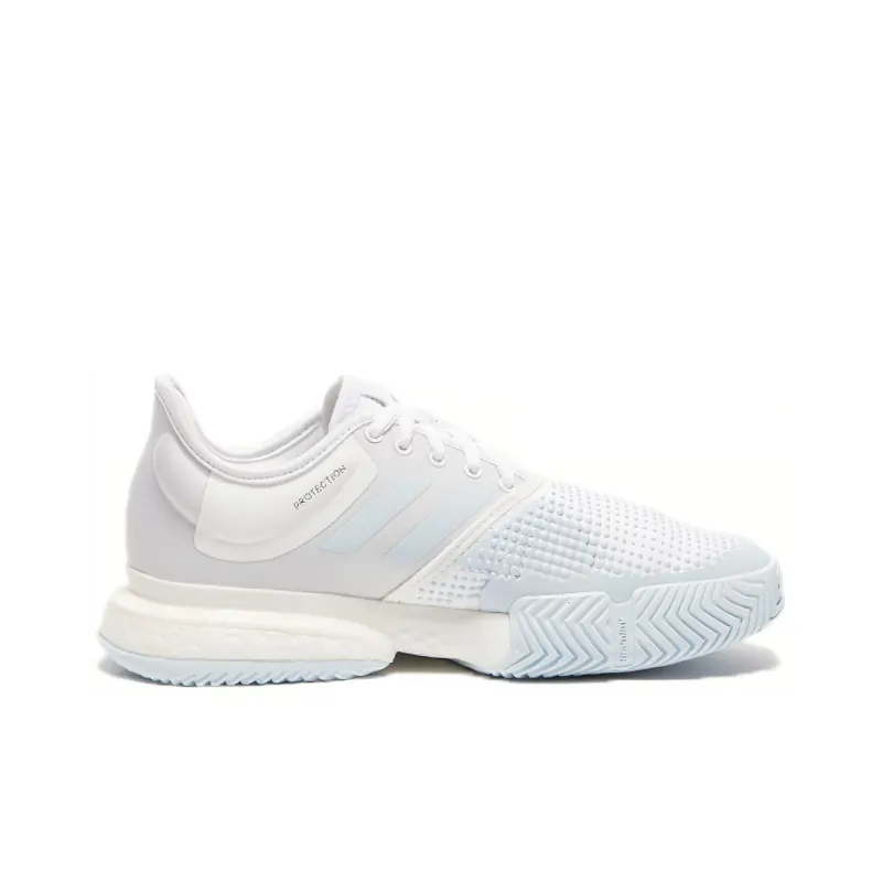 Adidas Solecourt Breathable Low-Top Training Running Shoes Women's White Light Blue-1