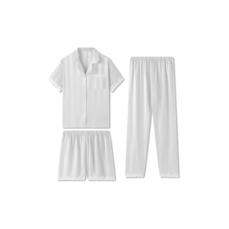 Good Fortune Pajama Set Women's White-0