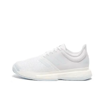 Adidas Solecourt Breathable Low-Top Training Running Shoes Women's White Light Blue