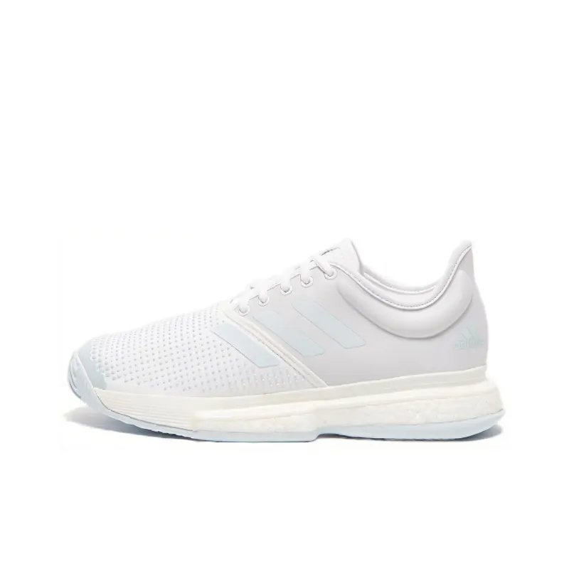 Adidas Solecourt Breathable Low-Top Training Running Shoes Women's White Light Blue-0