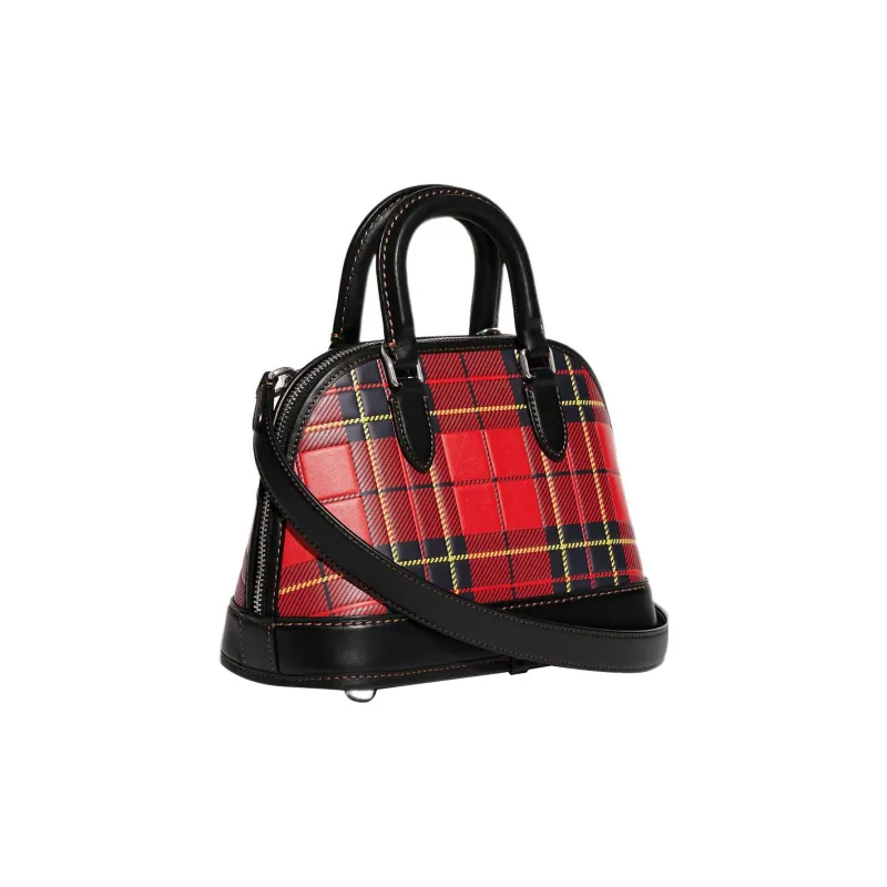 COACH Revel Leather Handbag, Shoulder Bag, Crossbody Bag Medium Size Women's Red & Black-1