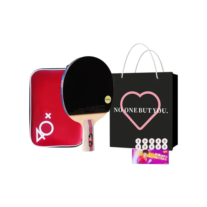 DHS Ping Pong Paddles Unisex Pure Wood Red/Black-12