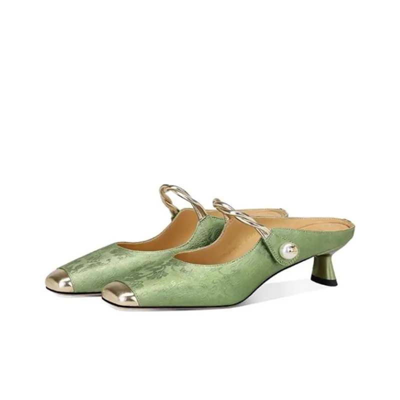 JESSICA SOPHIA Rubber Sole Metal Rhinestone Slide Slippers Women's-2