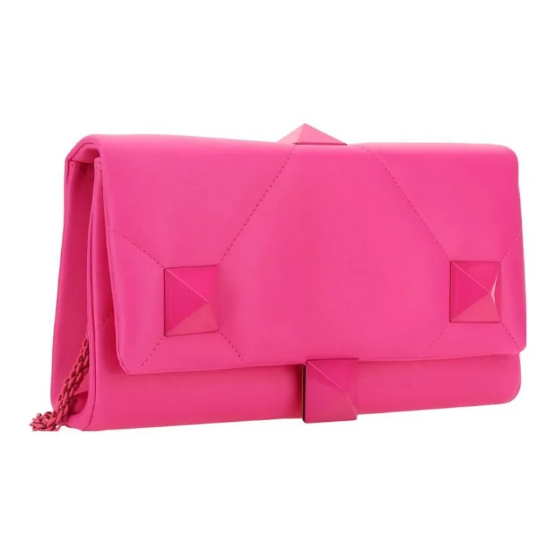 Valentino Sheepskin Clutch Large Size Women's Pink-1