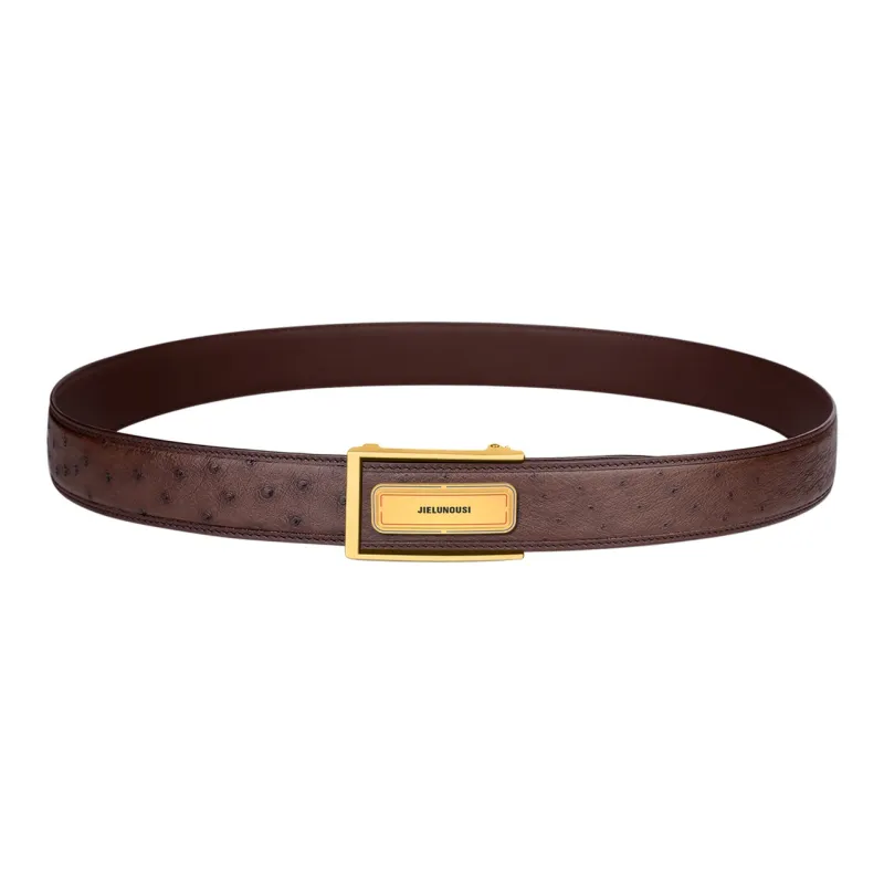 Jaylen Oos Automatic Buckle Business Casual Pants Belt Top Grain Cow Leather Leather Belts Men's Width 3.5cm-9