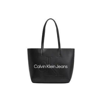 CALVIN KLEIN Polyurethane Tote Bag, Shopping Bag, Handbag Women's Black