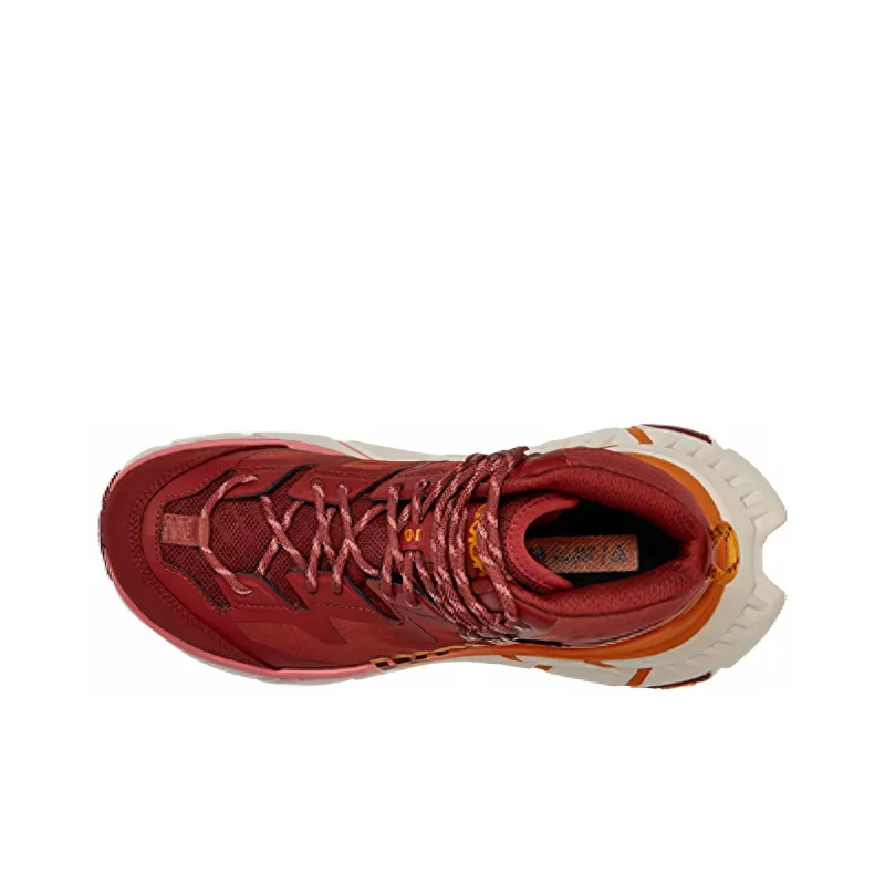 HOKA ONE ONE Tennine Anti-Slip And Wear-Resistant Breathable High-Top Hiking/Trekking Shoes Women's Maroon-2