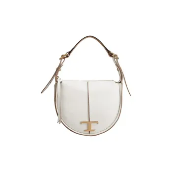 TOD'S Timeless Leather Crossbody One Shoulder Handbags Small Size Women's White