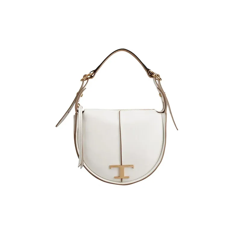 TOD'S Timeless Leather Crossbody One Shoulder Handbags Small Size Women's White-0