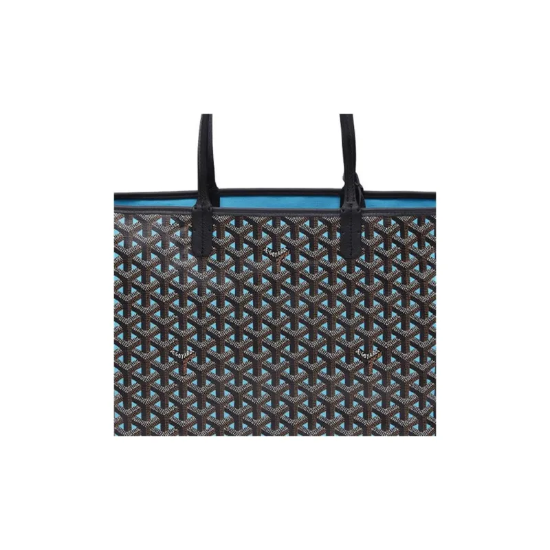 GOYARD Saint Louis Canvas With Calfskin Combo Bag Tote Bag Shopping Bag Shoulder Bag Handbag Women's Turquoise-4